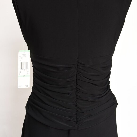 NWT $150. Anne Klein Black Dress with Ruched Waist Size 8 - Picture 4 of 6